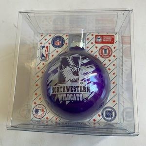 Northwestern Wildcats glass ornaments